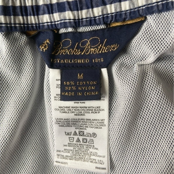 Brooks Brother Navy Blue White Red Gingham Nautical Classic Swim Trunks Shorts - Picture 11 of 13